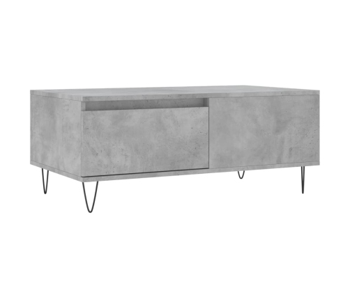 Mesa de centro madera contrachapada gris hormigón 90x50x36,5 cm