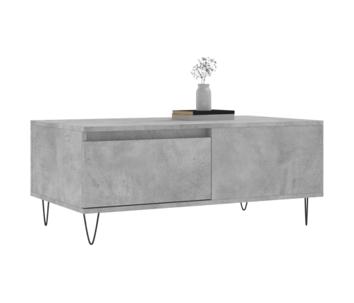 Mesa de centro madera contrachapada gris hormigón 90x50x36,5 cm