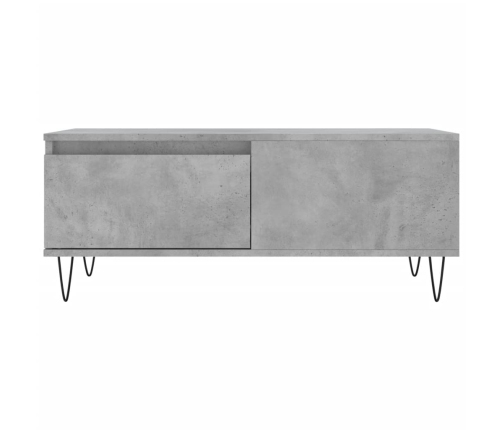 Mesa de centro madera contrachapada gris hormigón 90x50x36,5 cm