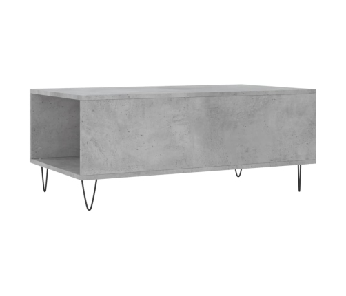 Mesa de centro madera contrachapada gris hormigón 90x50x36,5 cm