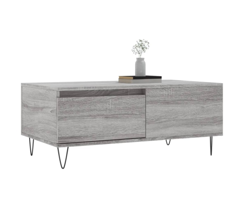 Mesa de centro madera contrachapada gris Sonoma 90x50x36,5 cm