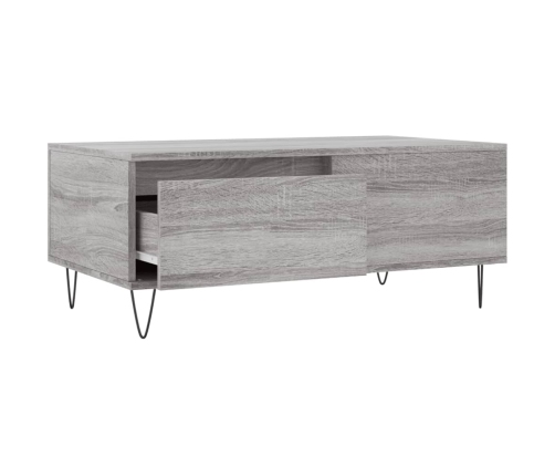 Mesa de centro madera contrachapada gris Sonoma 90x50x36,5 cm