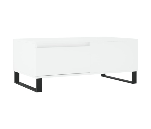 Mesa de centro madera contrachapada blanco 90x50x36,5 cm