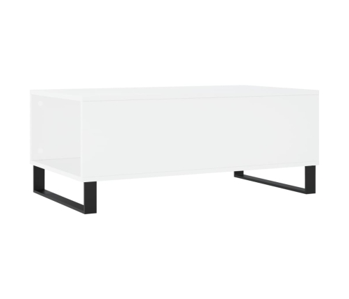 Mesa de centro madera contrachapada blanco 90x50x36,5 cm