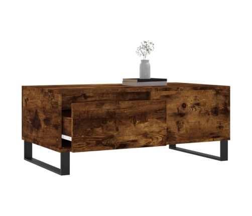 Mesa de centro madera contrachapada roble ahumado 90x50x36,5 cm