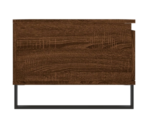 Mesa de centro madera contrachapada marrón roble 90x50x36,5 cm