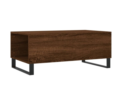 Mesa de centro madera contrachapada marrón roble 90x50x36,5 cm