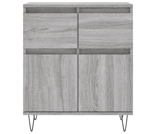 Aparador de madera contrachapada gris Sonoma 60x35x70 cm