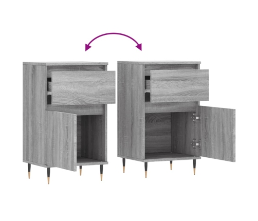 Aparadores 2 uds madera de ingeniería gris Sonoma 40x35x70 cm