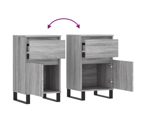 Aparadores 2 uds madera de ingeniería gris Sonoma 40x35x70 cm