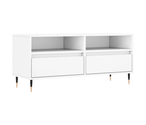 vidaXL Mueble para TV madera contrachapada blanco 100x34,5x44,5 cm