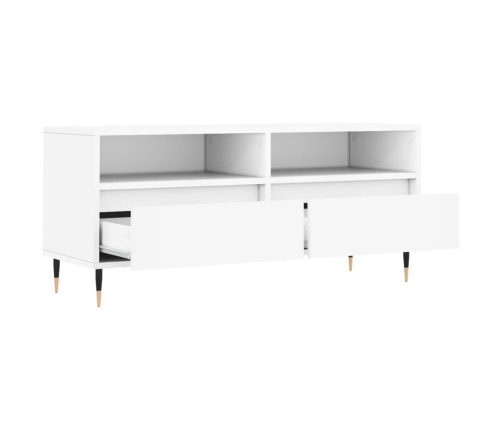 vidaXL Mueble para TV madera contrachapada blanco 100x34,5x44,5 cm