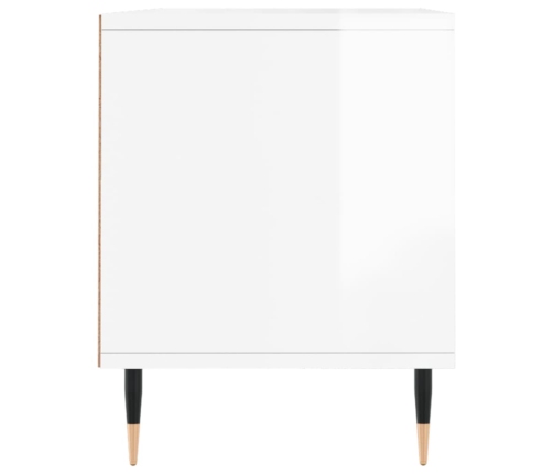 Mueble de TV madera contrachapada blanco brillo 100x34,5x44,5cm