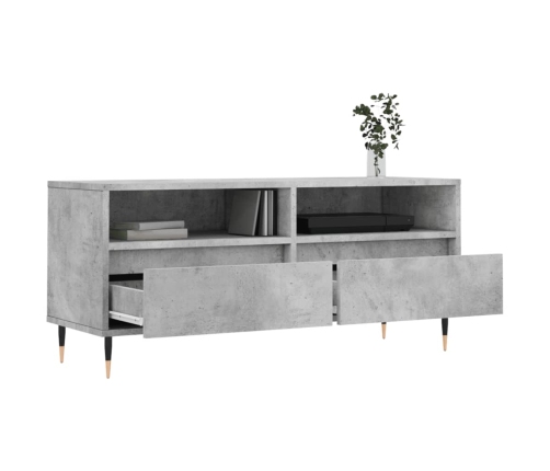 Mueble de TV madera contrachapada gris hormigón 100x34,5x44,5cm