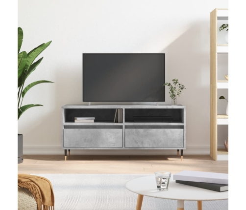 Mueble de TV madera contrachapada gris hormigón 100x34,5x44,5cm