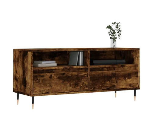 Mueble de TV madera contrachapada roble ahumado 100x34,5x44,5cm