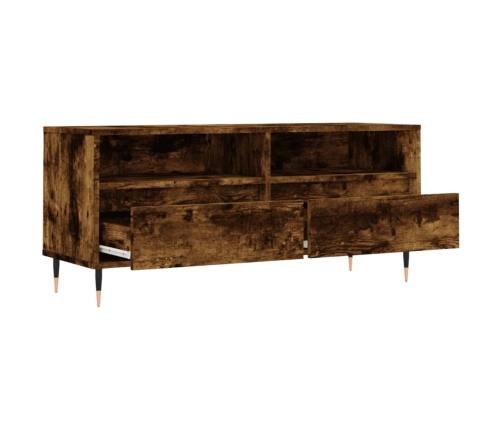 Mueble de TV madera contrachapada roble ahumado 100x34,5x44,5cm