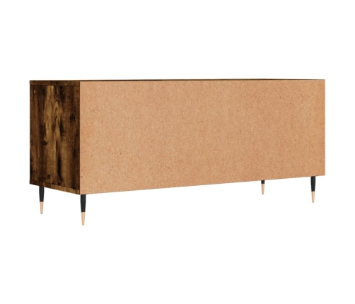 Mueble de TV madera contrachapada roble ahumado 100x34,5x44,5cm