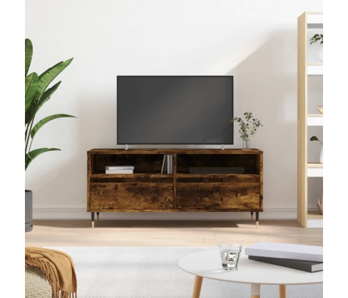 Mueble de TV madera contrachapada roble ahumado 100x34,5x44,5cm