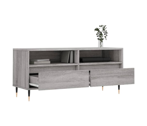 Mueble de TV madera contrachapada gris Sonoma 100x34,5x44,5 cm