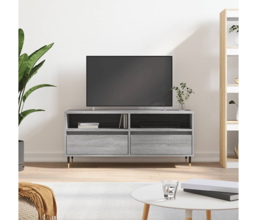 Mueble de TV madera contrachapada gris Sonoma 100x34,5x44,5 cm