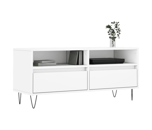 Mueble para TV madera contrachapada blanco 100x34,5x44,5 cm