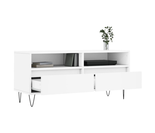 Mueble para TV madera contrachapada blanco 100x34,5x44,5 cm