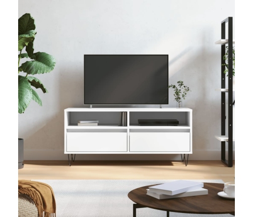 Mueble para TV madera contrachapada blanco 100x34,5x44,5 cm