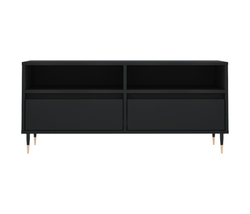 vidaXL Mueble de TV madera contrachapada negro 100x34,5x44,5 cm