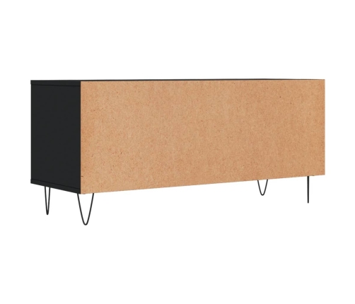 vidaXL Mueble de TV madera contrachapada negro 100x34,5x44,5 cm