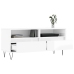 Mueble de TV madera contrachapada blanco brillo 100x34,5x44,5cm