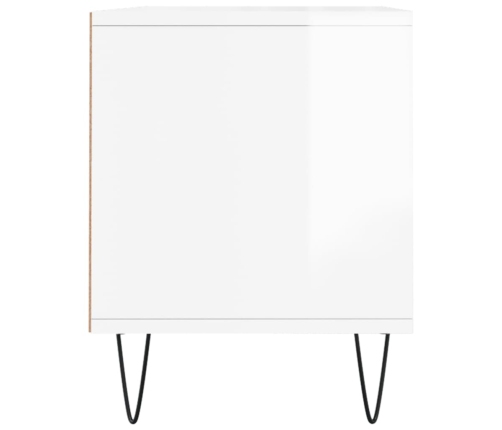 Mueble de TV madera contrachapada blanco brillo 100x34,5x44,5cm