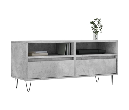 Mueble de TV madera contrachapada gris hormigón 100x34,5x44,5cm