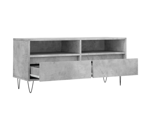 Mueble de TV madera contrachapada gris hormigón 100x34,5x44,5cm