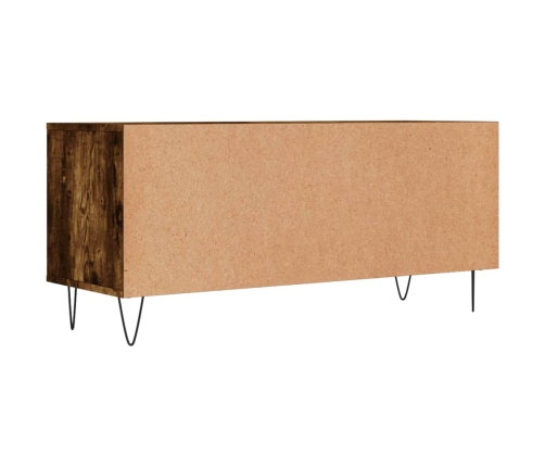 Mueble de TV madera contrachapada roble ahumado 100x34,5x44,5cm