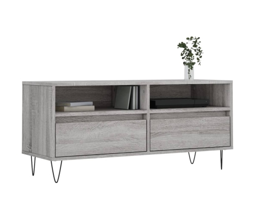 Mueble de TV madera contrachapada gris Sonoma 100x34,5x44,5 cm