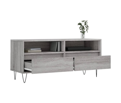 Mueble de TV madera contrachapada gris Sonoma 100x34,5x44,5 cm