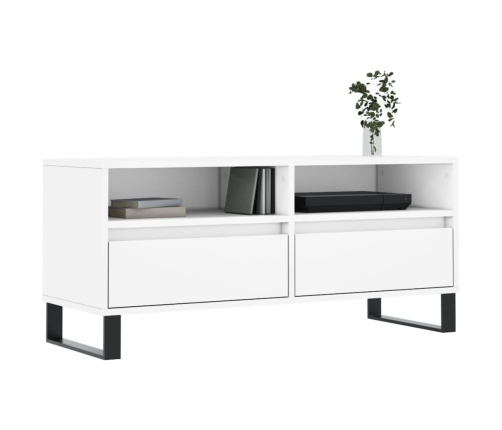 Mueble para TV madera contrachapada blanco 100x34,5x44,5 cm