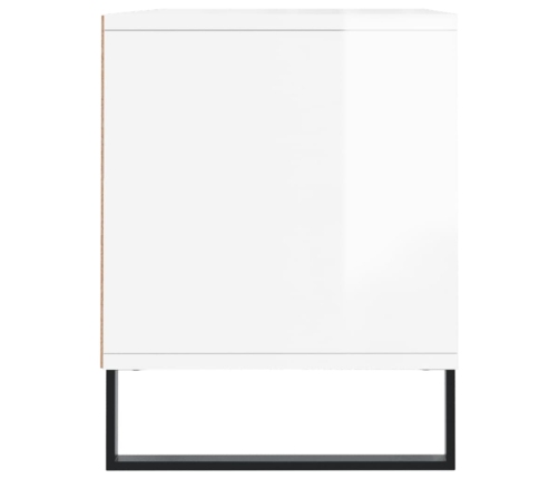 Mueble de TV madera contrachapada blanco brillo 100x34,5x44,5cm