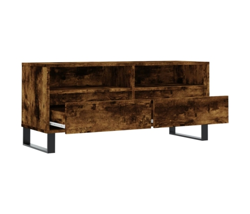 Mueble de TV madera contrachapada roble ahumado 100x34,5x44,5cm