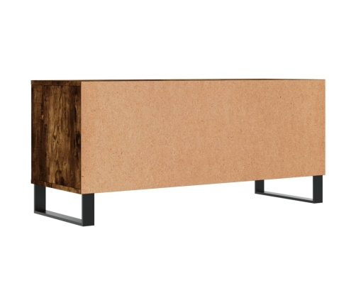 Mueble de TV madera contrachapada roble ahumado 100x34,5x44,5cm