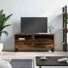 Mueble de TV madera contrachapada roble ahumado 100x34,5x44,5cm