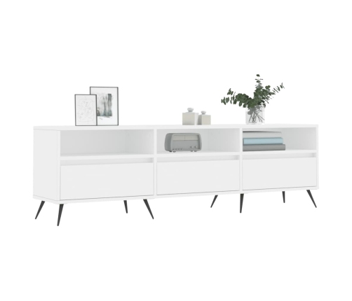 Mueble de TV madera contrachapada blanco 150x30x44,5 cm