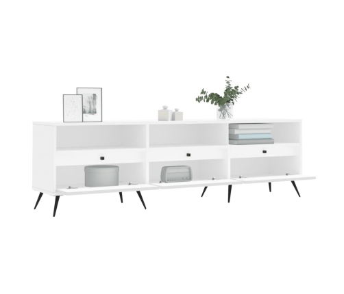 Mueble de TV madera contrachapada blanco 150x30x44,5 cm