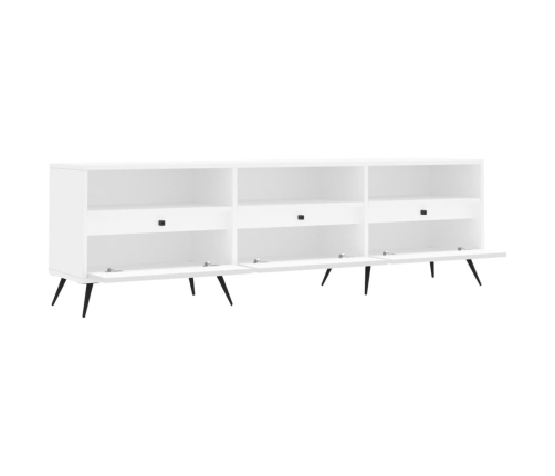 Mueble de TV madera contrachapada blanco 150x30x44,5 cm