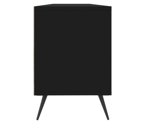 Mueble de TV madera contrachapada negro 150x30x44,5 cm