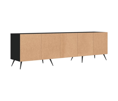 Mueble de TV madera contrachapada negro 150x30x44,5 cm