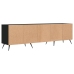 Mueble de TV madera contrachapada negro 150x30x44,5 cm