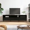 Mueble de TV madera contrachapada negro 150x30x44,5 cm