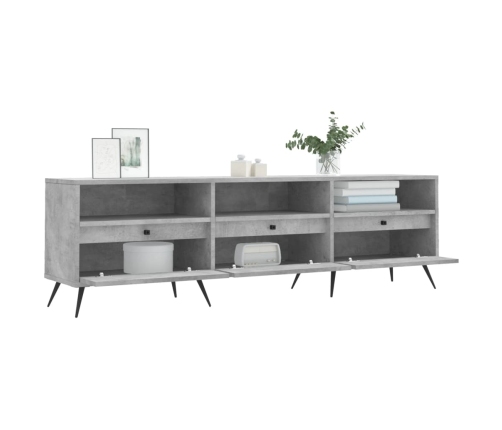 vidaXL Mueble de TV madera contrachapada gris hormigón 150x30x44,5 cm